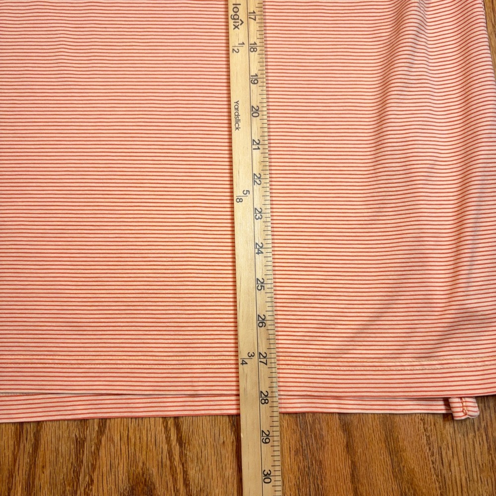Fairway & Greene Old Waverly Polo Mens L Orange Striped Mercerized Cotton Golf - Picture 6 of 7